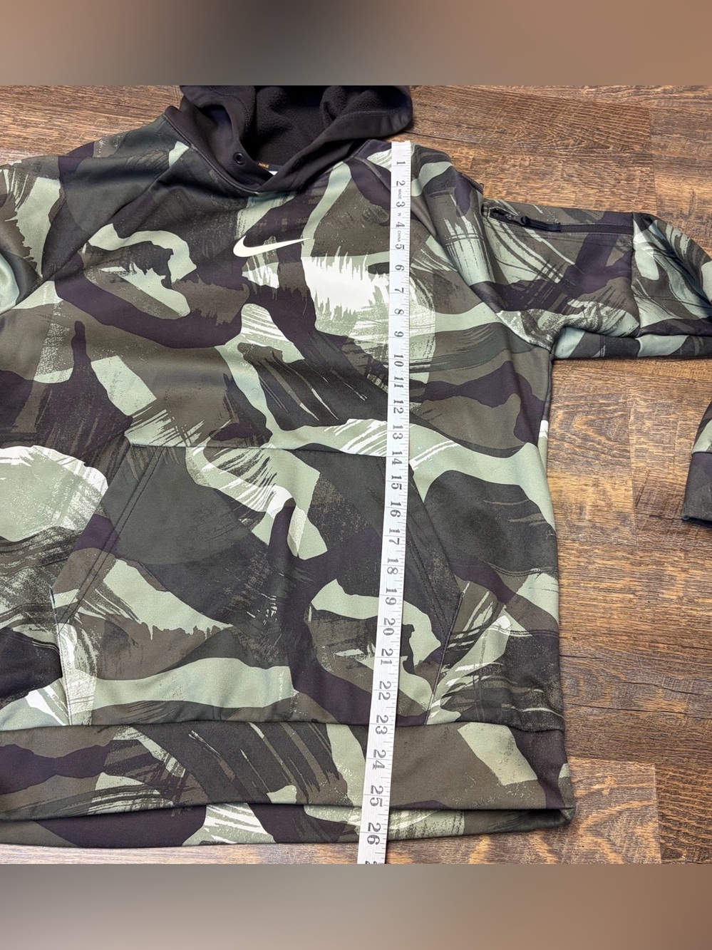 Nike Therma-FIT Cascade Brushstroke Camo Hoodie Mens Small Green Brown Tactical - Picture 4 of 13
